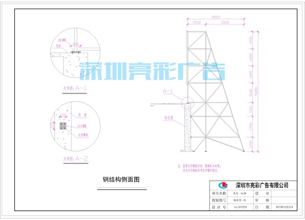 广告牌钢架施工图 广告牌钢架施工图