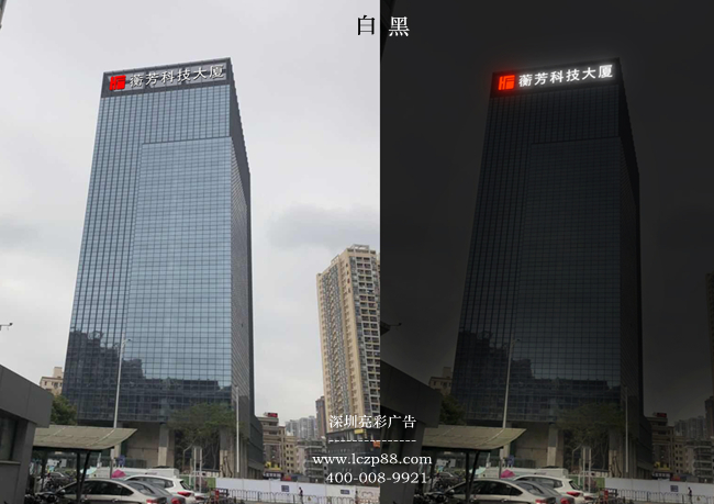 广告牌白天及夜间亮度对比
